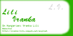 lili vranka business card